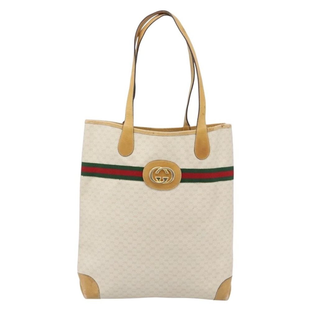 Gucci Micro GG Supreme Web Tote Bag White